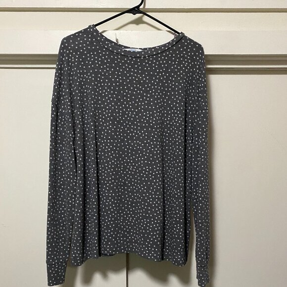 Time and Tru long sleeve, dark gray tunic w/white dots, size XXL - Picture 1 of 10